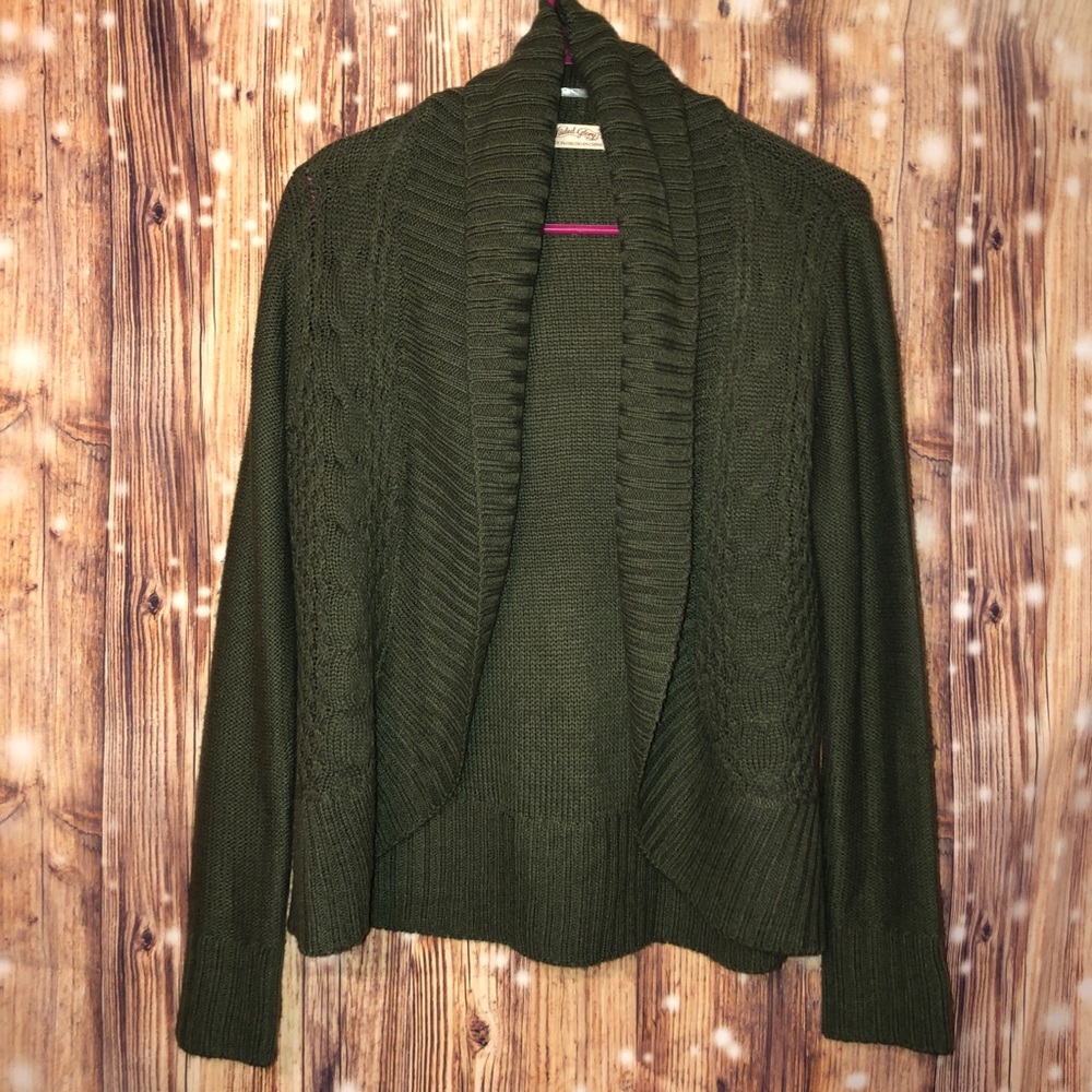 Faded Glory Army Green Sweater Cardigan size M